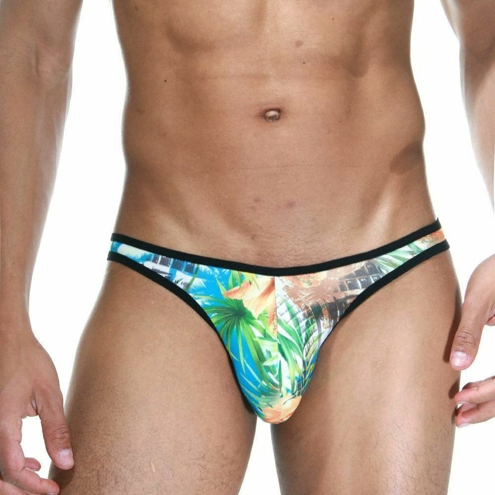 Мужские трусы слипы белые с цветочным принтом Cosmos Colors MM20_YG