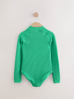 Купальник слитный на молнии для девочки Next AJ6-243, Зеленый