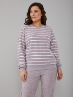 Костюм с брюками КБм-590/бежевый-полоса