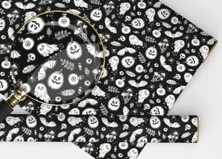 Бумага упаковочная 70*100см "Хэллоуин" черная