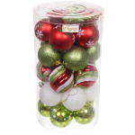 Набор ёлочных украшений «Праздничное настроение» 30 предметов, Красный/Зелёный/Белый