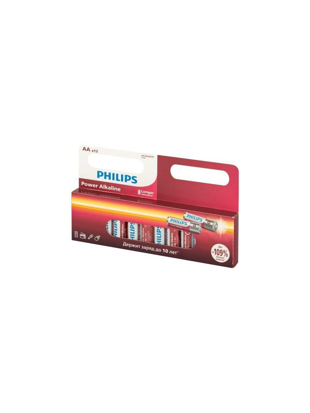 Элемент питания алкалиновый AA/LR6 1.5В Power (блист. 12шт) Philips Б0064661