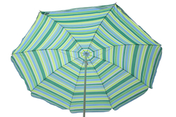 Зонт  2,0м бирюзовая полоска (уп.12шт.) 2 части арт.WRU051/1 "Garden story"