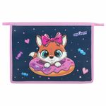 Папка для тетрадей ЮНЛАНДИЯ А4, 1 отделение, пластик, на молнии, "Donut worry", 272136