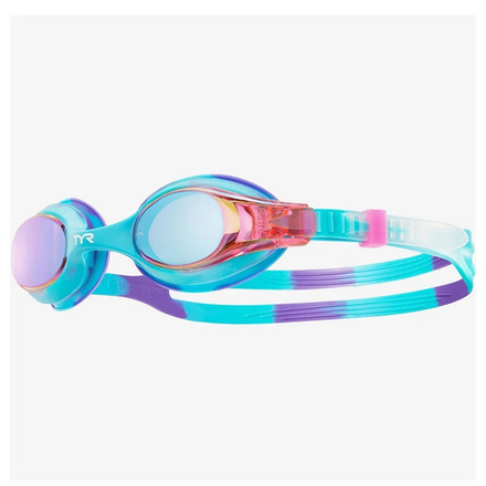 Очки для плав. дет. TYR Swimple Tie Dye Mirrored Kids,LGSWTDM-547, ЗЕРКАЛЬНЫЕ линзы, мультикол. опр.