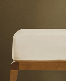 ZARA HOME (300 НИТЕЙ) НАТЯЖНАЯ ПРОСТЫНЯ ИЗ ХЛОПКА, БЕЖЕВЫЙ