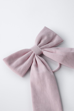 ZARA РЕЗИНКА ДЛЯ ВОЛОС С БАНТОМ, РОЗОВЫЙ