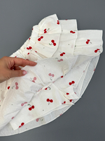 Юбка-шорты из жатого хлопка «Вишенки»