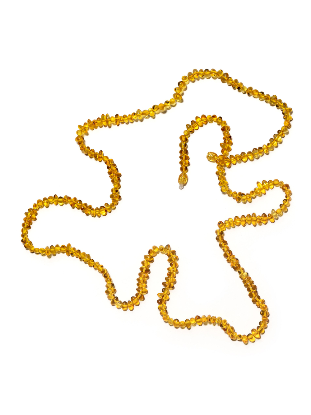 Длинные бусы из янтаря натуральные женские, длина 100 см.