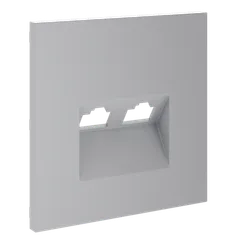 Накладка для розетки компьютерной двойной RJ45+RJ45 кат.6, S70 (серый) vls001416