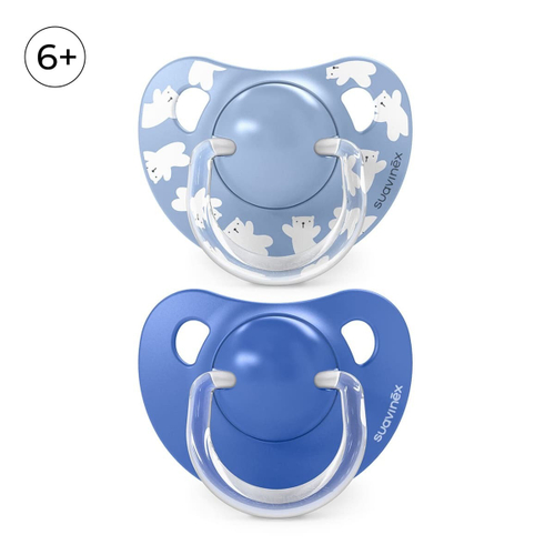Набор анатомических пустышек Suavinex Wild синий, 6-18 мес, 2 шт