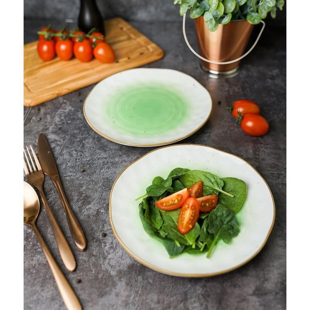 Тарелка d 21 см зеленая фарфор "The Sun Eco" P.L. Proff Cuisine [6]