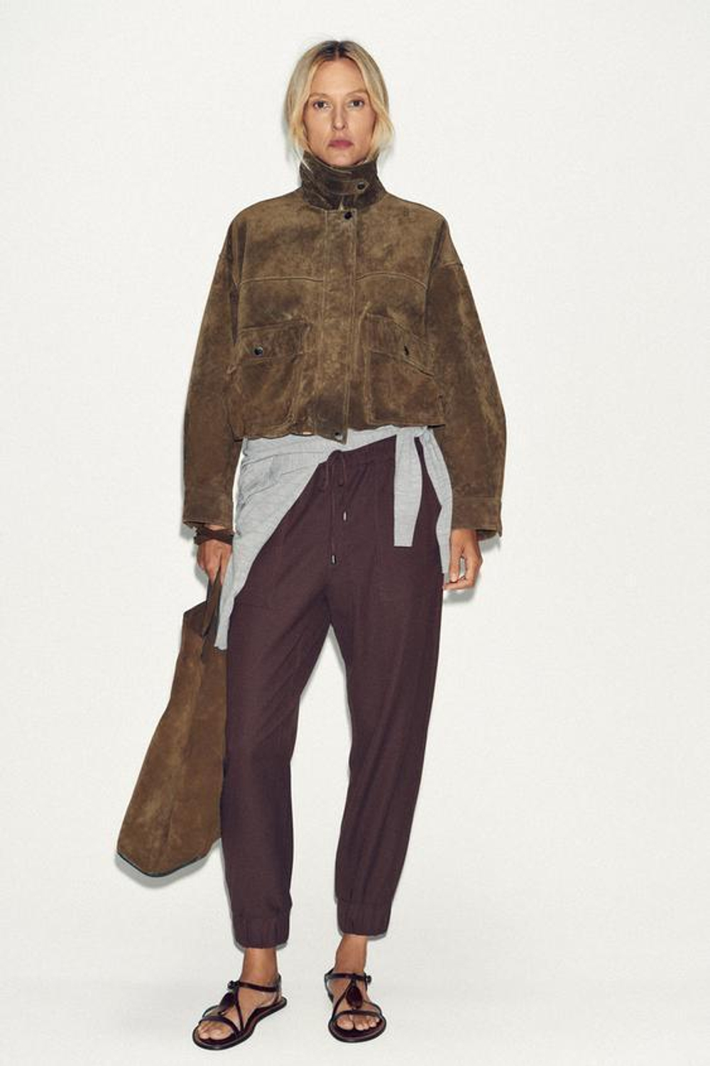 ZARA БРЮКИ С МАНЖЕТАМИ, БУРГУНДИ