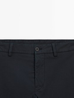 Massimo Dutti Зауженные брюки из твила, темно-синий