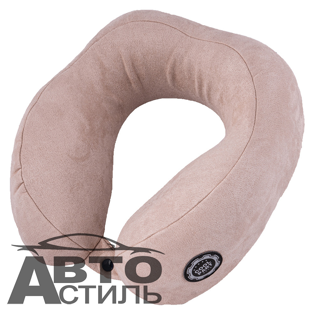 Подушка под шею Coolpart - MAXIMAL (1шт) J-6220-BG бежевый ткань (28,5*26*12) (Рогалик)