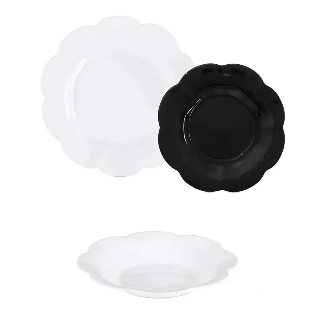 Набор столовой посуды 18 предметов «FLORE OPAL&amp;BLACK» V0400