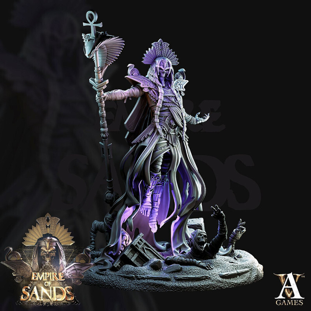 Grand Alliance Death Tomb Kings Liche Priest Лич-жрец миниатюра для dnd, днд, pathfinder, фентези, Настольная игра, НРИ, Варгейм, РПГ