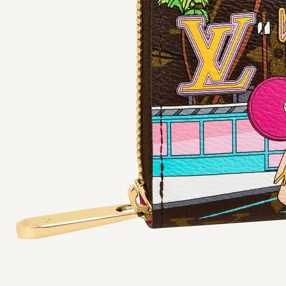 Кошелек женский Louis Vuitton Zippy канва Monogram коричневый/вишневый