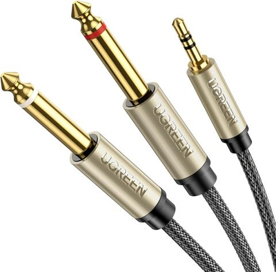 Кабель Audio 3.5mm - 2*Audio 6.3mm, 1m UGREEN 10613