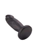 Чёрный анальный фаллос с ограничительным основанием - 12 см. (Цвет: черный)