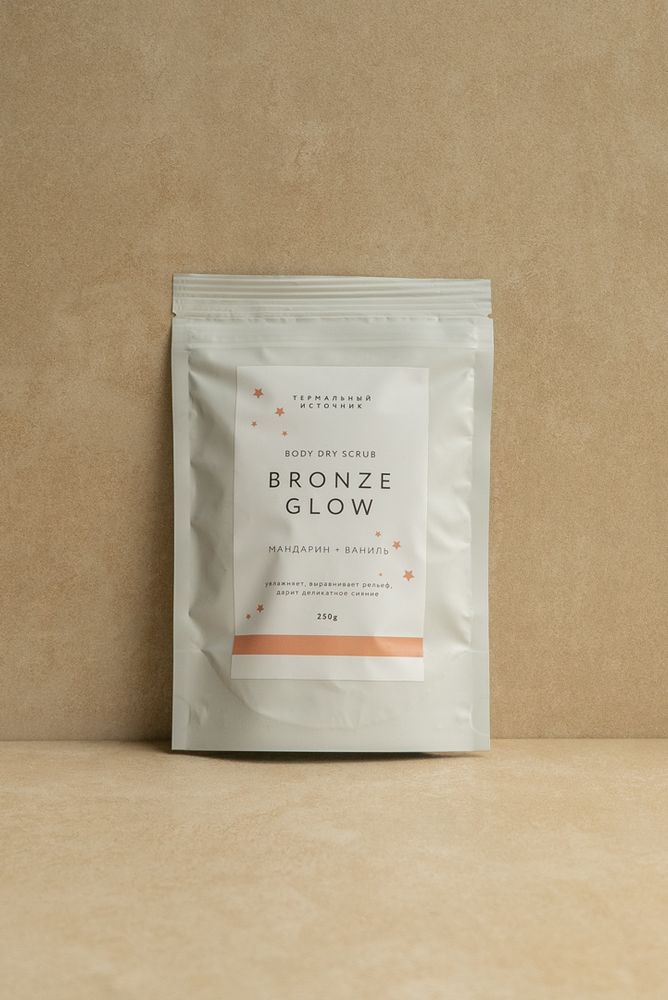 Сухой скраб для тела с мерцанием BRONZE GLOW Мандарин + ваниль 250 г / Termaly