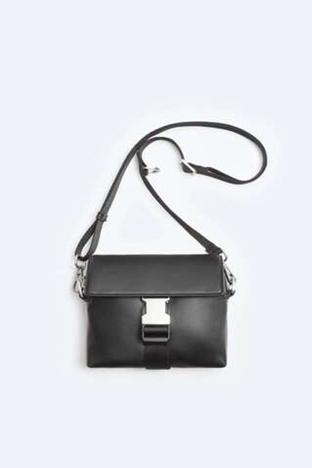 ZARA МИНИ-СУМКА С МЕТАЛЛИЧЕСКОЙ ЗАСТЕЖКОЙ, ЧЕРНЫЙ