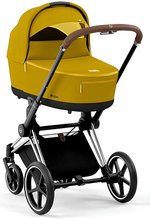 Коляска для новорожденных Cybex Priam IV Chrome Brown Mustard Yellow