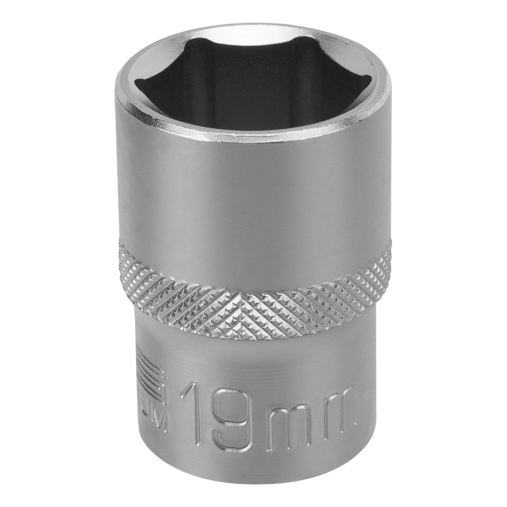 Головка торцевая, 19 мм, шестигранная, CrV, под квадрат 1/2 Stels 13830