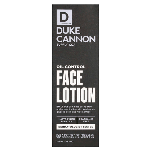 Duke Cannon Supply Co., Лосьон для лица, контролирующий жирность кожи, без отдушек, 88 мл (3 жидк. унц.)