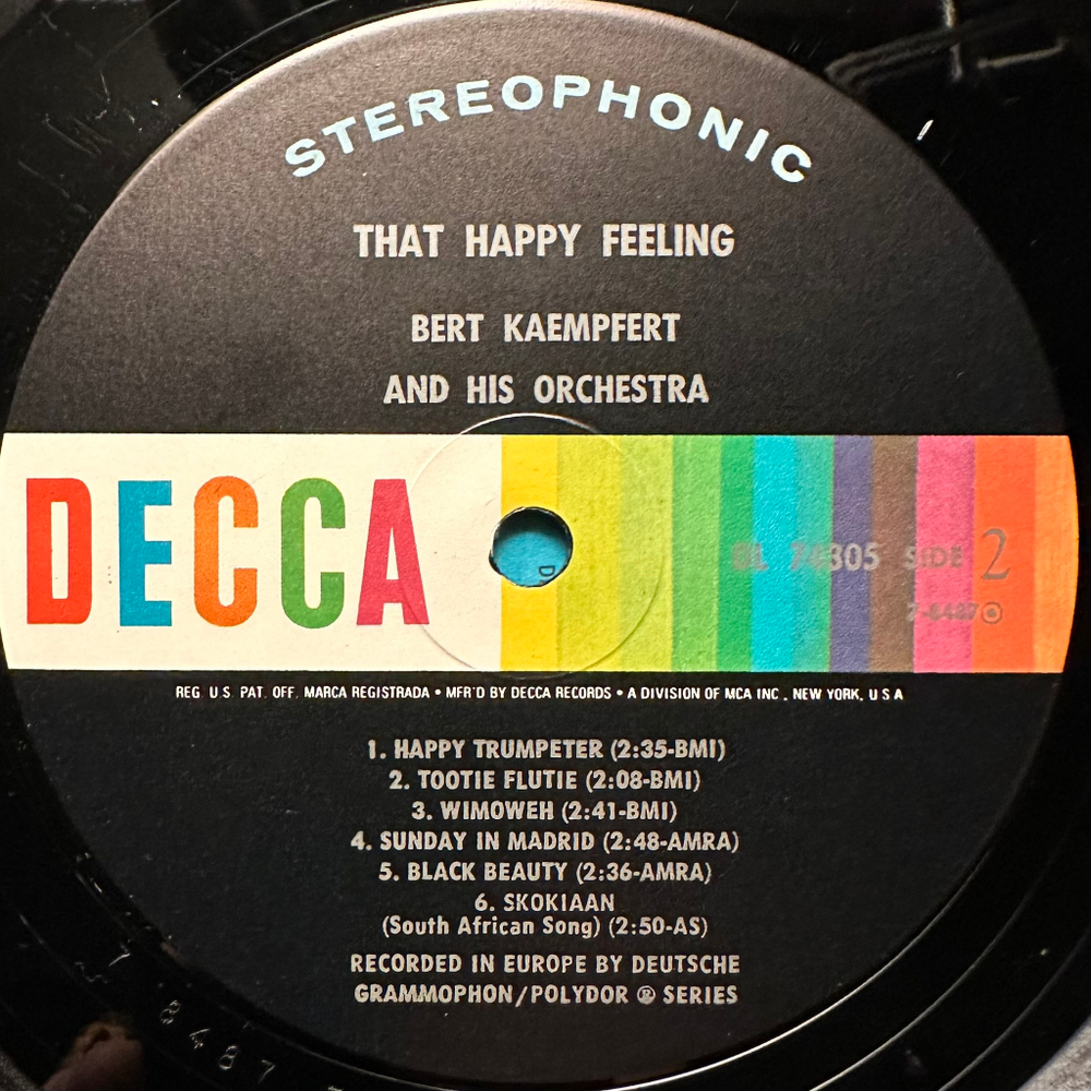 Bert Kaempfert And His Orchestra - That Happy Feeling (США 1962г.)