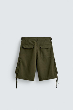 ZARA ШОРТЫ КАРГО RELAXED FIT, ХАКИ