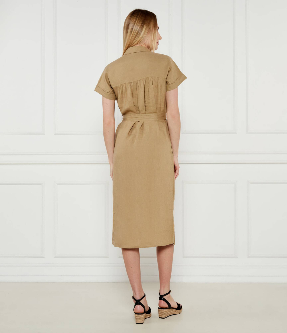 Льняное платье с ремешком Tommy Hilfiger - бежевый(WW0WW44653)