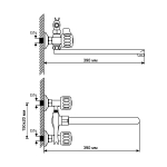 Смеситель для ванны и раковины 1/2 кер.MIXLINE  ML02-02