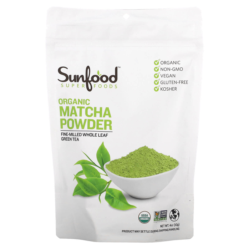 Sunfood, Superfoods, органический матча в порошке, 113 г (4 унции)