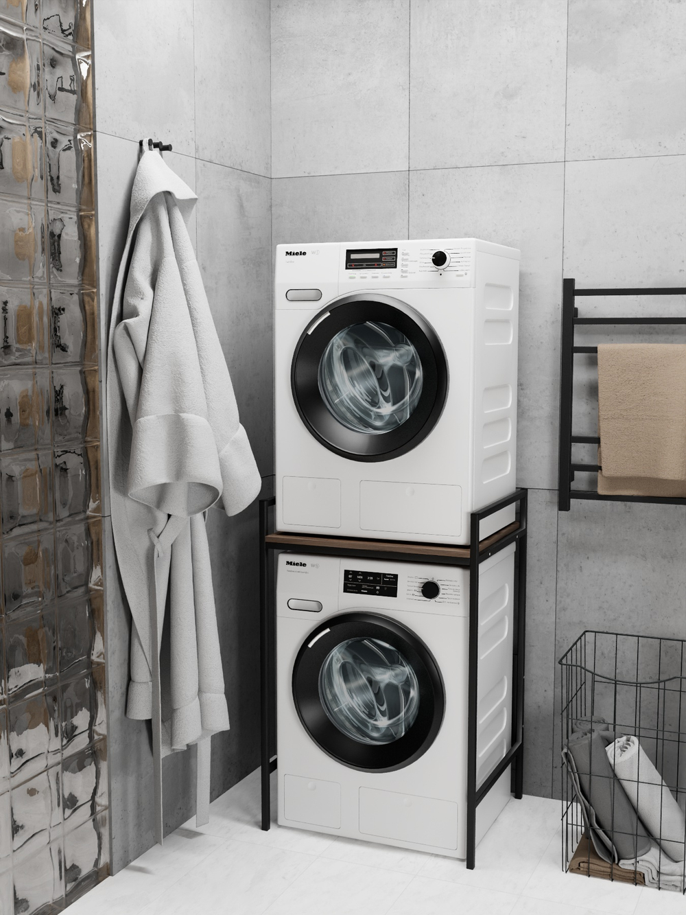 Стеллаж в ванную для стиральной машинки AQUA