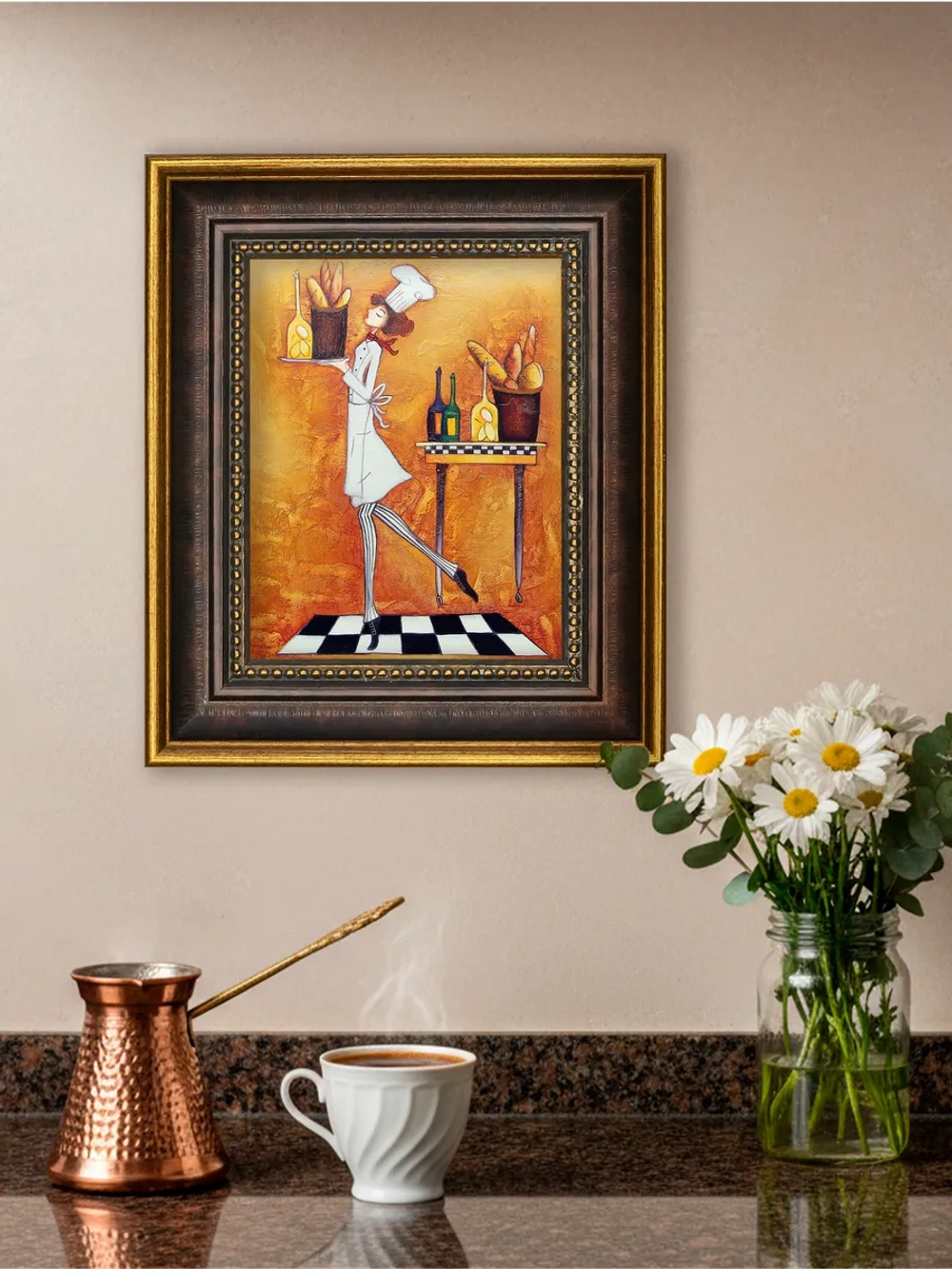 Картина настенная интерьерная в багетной раме 18*21 см