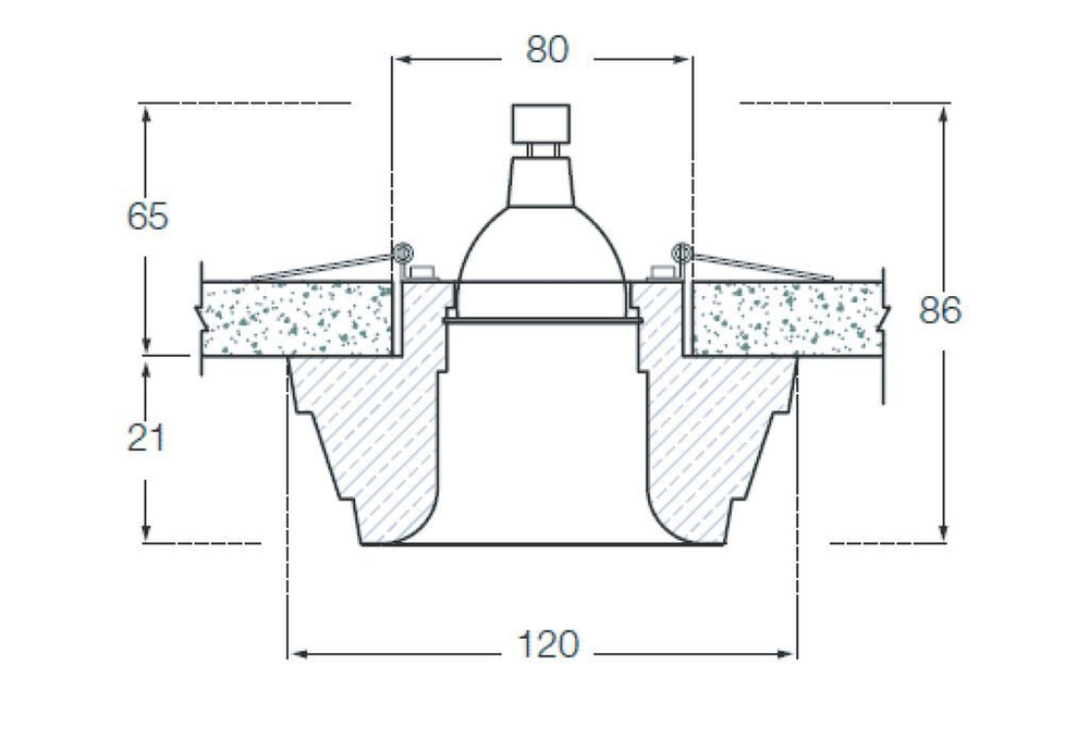 Светильник встраиваемый гипсовый под сменную лампу
