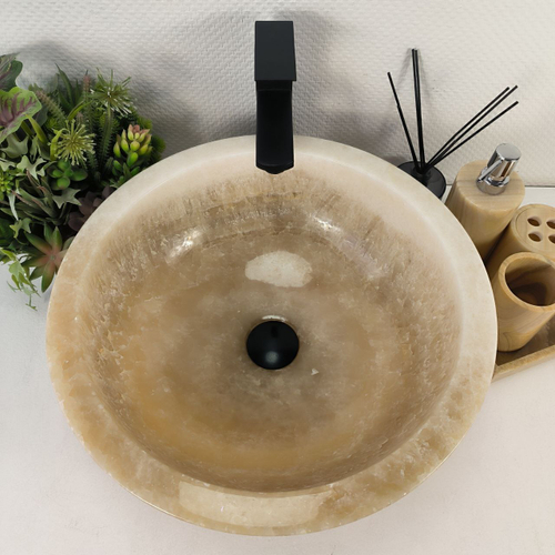 Раковина из оникса Bowl Yellow BO-64725 45*45*17 0200