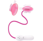 Розовая вибробукашка для клитора с вакуумным всасыванием (Цвет: розовый)