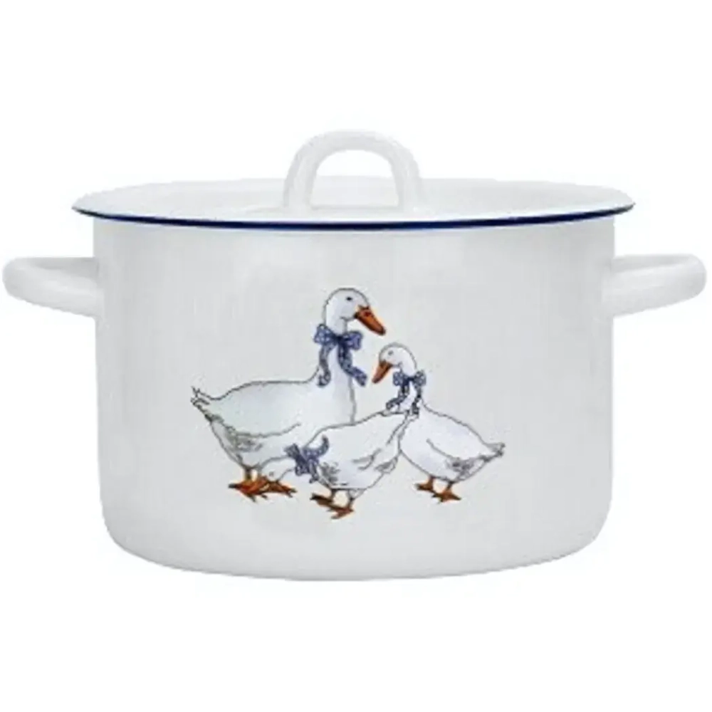 Кастрюля эмалированная 4,5л «Гуси» 01-1615н/4