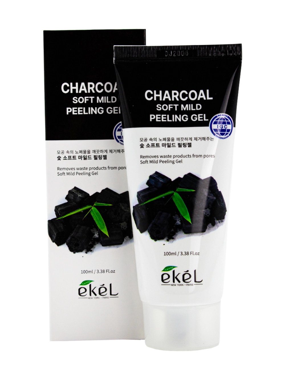 EKEL - ПИЛИНГ-ГЕЛЬ ДЛЯ ЛИЦА С ЭКСТРАКТОМ ДРЕВЕСНОГО УГЛЯ SOFT MILD PEELING GEL CHARCOAL, 100 МЛ