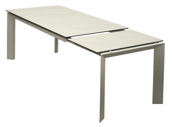 Стол CREMONA 180 KL-99 Белый мрамор матовый, итальянская керамика / белый каркас