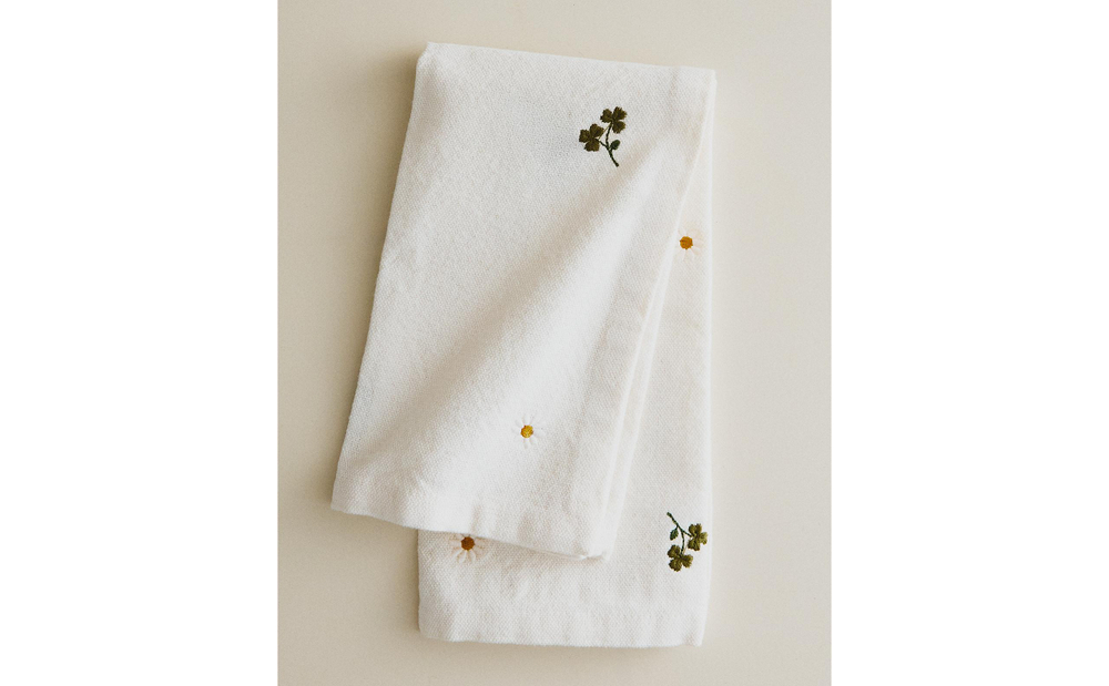 Zara Home столовая салфетка из хлопка, вышивка, 45 45 см (комплект 2 шт.)