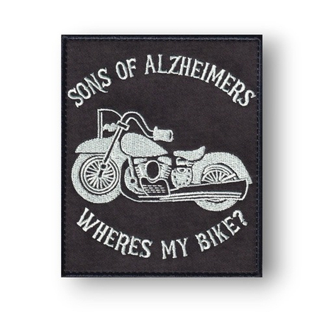 Нашивка ( Шеврон ) На Рукав Байкерская Сыны Альцгеймера / Sons Of Alzheimers 120х100 мм