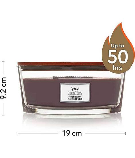 Бархатистый табак, ароматическая свеча эллипс, WoodWick