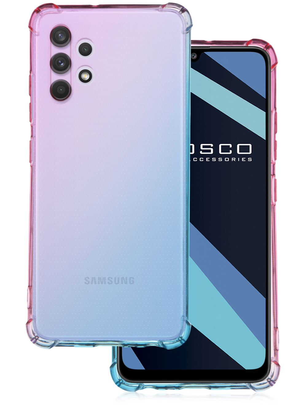 Чехол ROSCO для Samsung Galaxy A32 оптом (арт. SS-A32-HARD-TPU-PINK-BLUE)