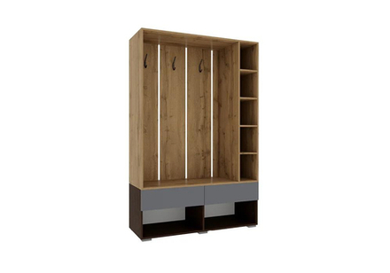 Прихожая Woodville Роут венге, дуб вотан, графит софт