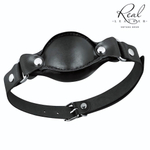 Черный кожаный кляп (Цвет: черный)