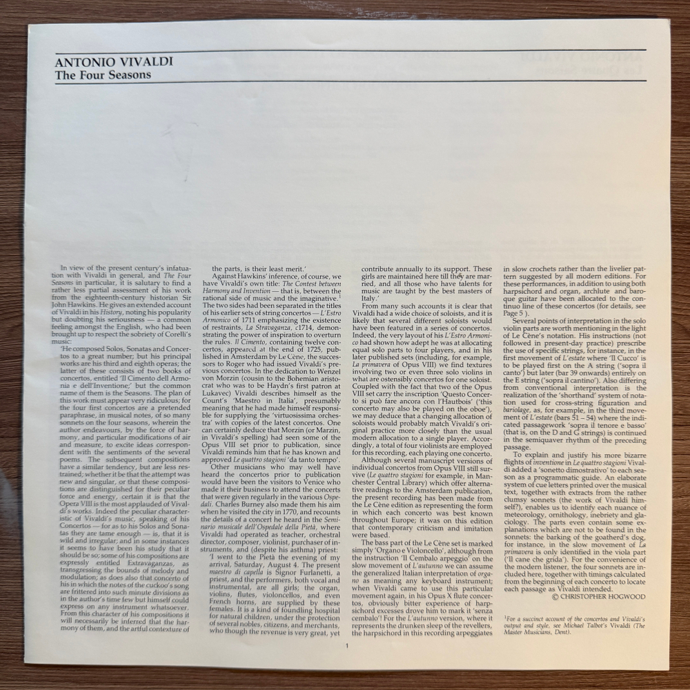 Вивальди - Времена года (Германия 1985г.) Т