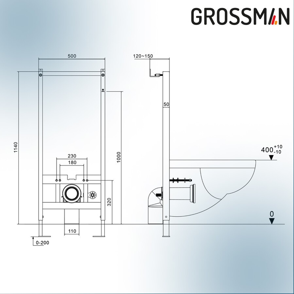 Комплект 2 в 1: инсталляция 901.K31.01.000+унитаз GR-5702 smart